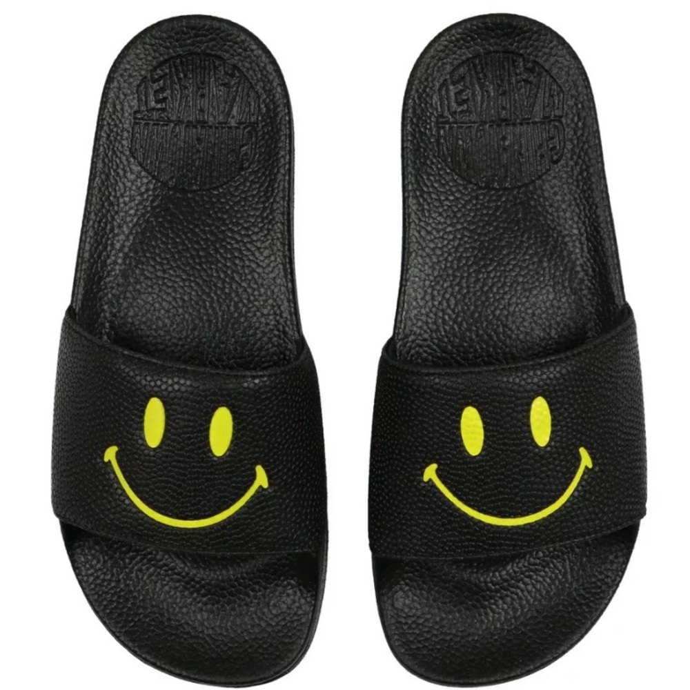 Chinatown Market Youth Smiley Slide Sandals Black